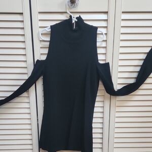 White House Black Market Black Cold Shoulder Top